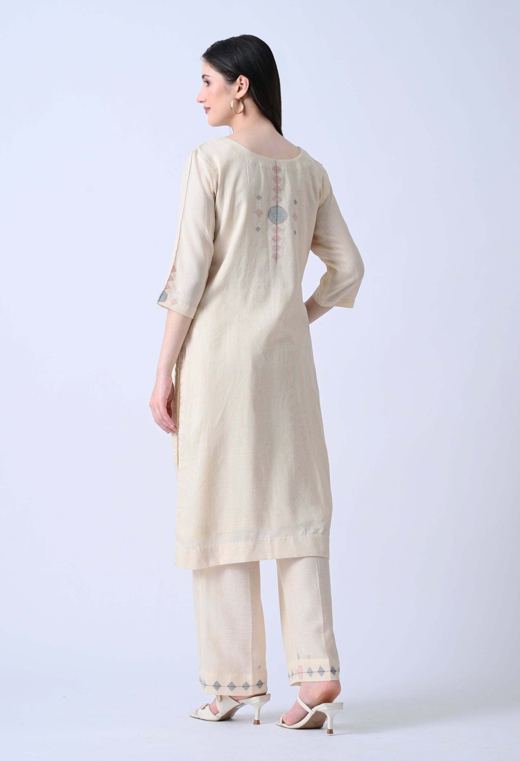 Corporate Ivory Handloom Co-ord Set