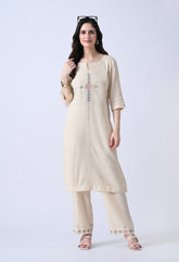 Corporate Ivory Handloom Co-ord Set