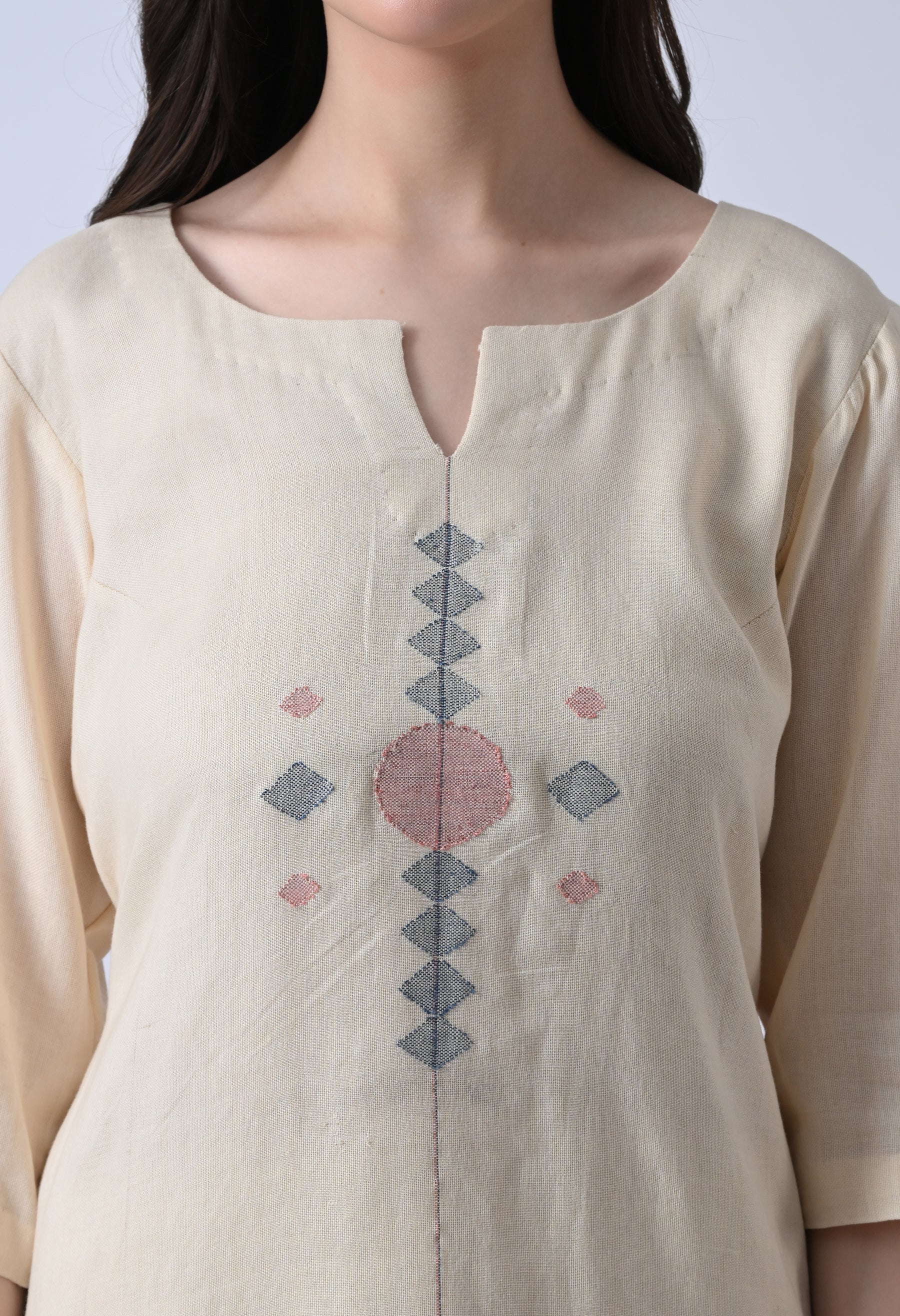Corporate Ivory Handloom Co-ord Set