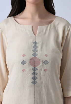 Corporate Ivory Handloom Co-ord Set