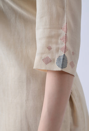 Corporate Ivory Handloom Co-ord Set