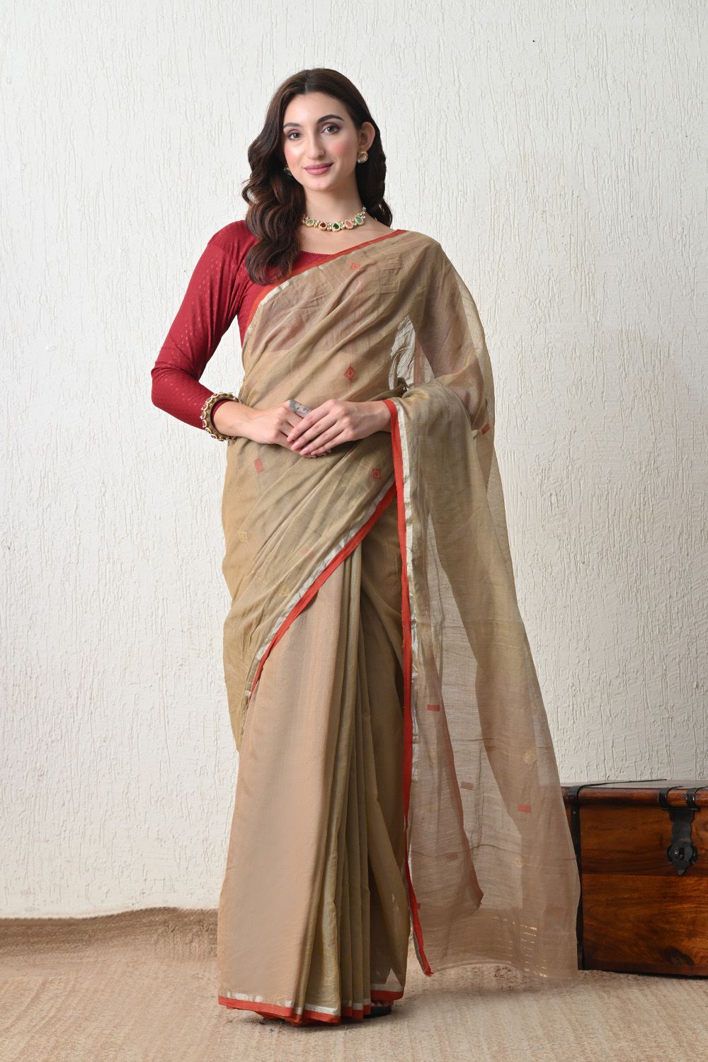 Sutrangini Saree- Natural dyed saree - Dhanshree