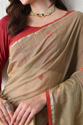 Sutrangini Saree- Natural dyed saree - Dhanshree