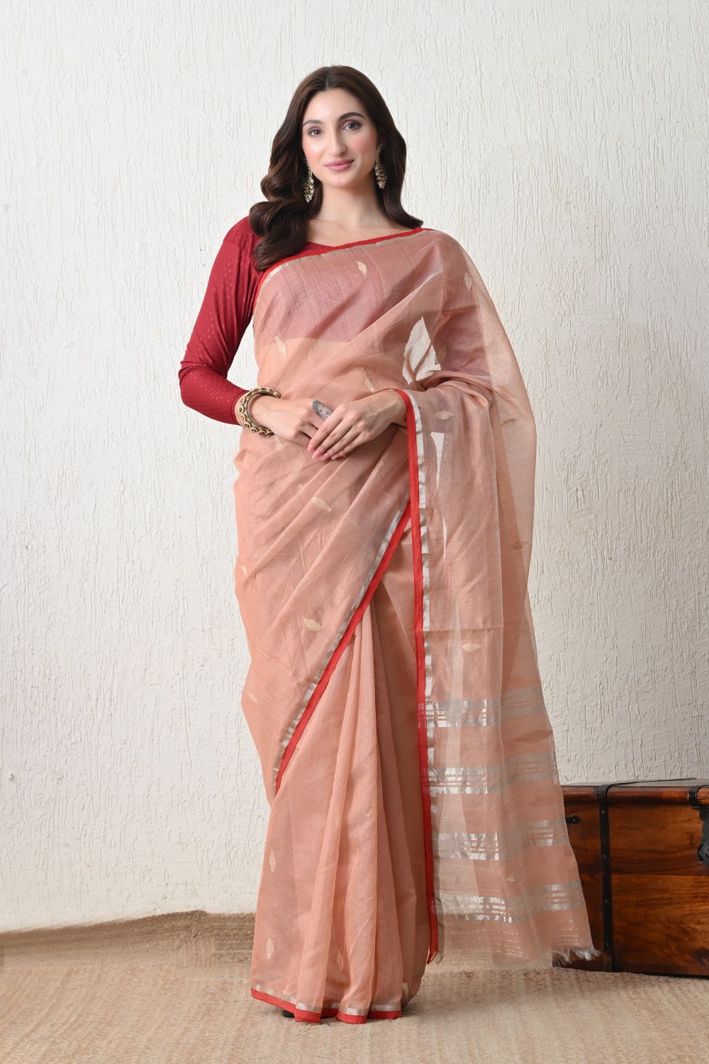 Sutrangini Saree -Natural Dyed Yarn - Gulabi