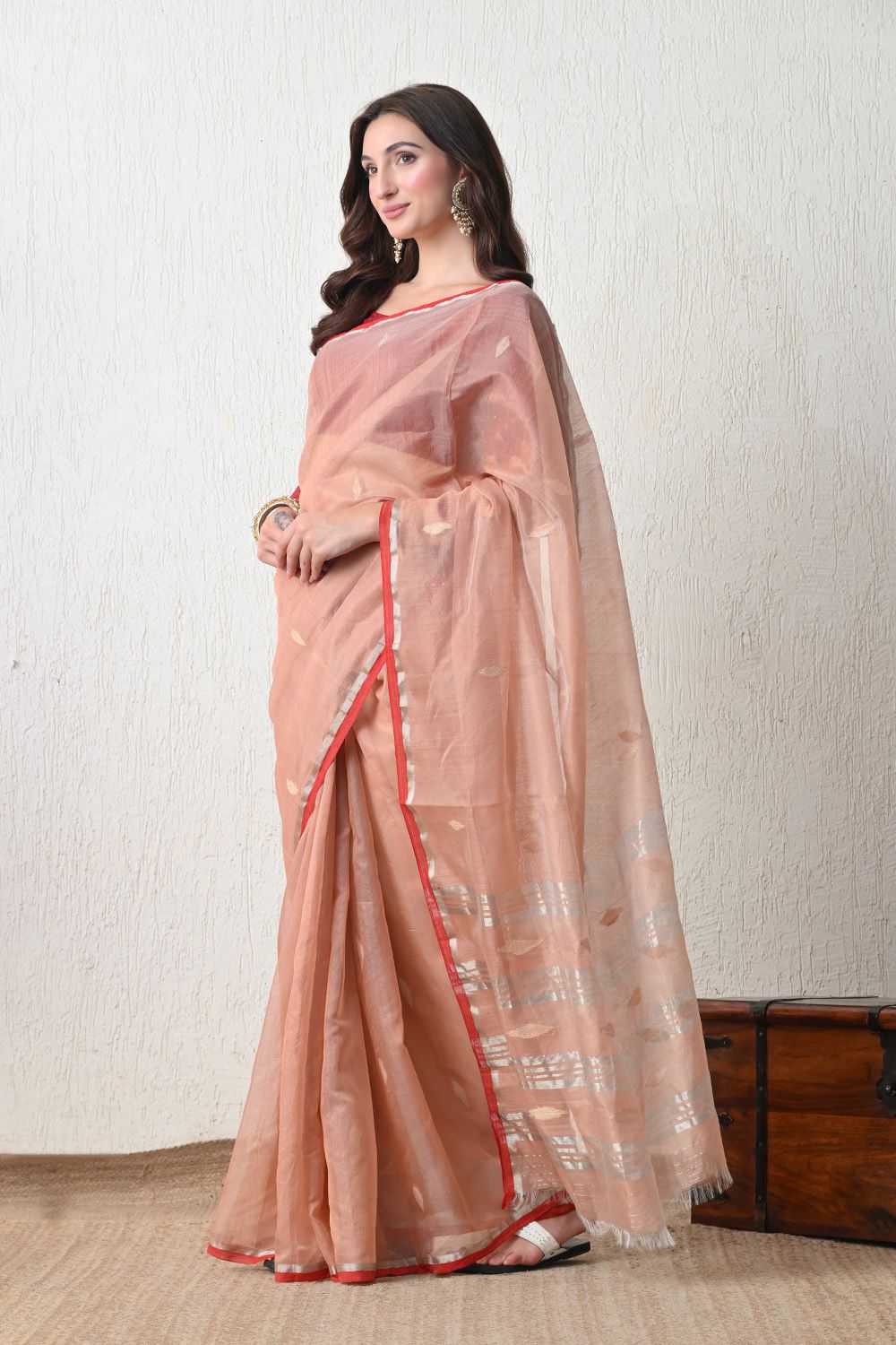Sutrangini Saree -Natural Dyed Yarn - Gulabi
