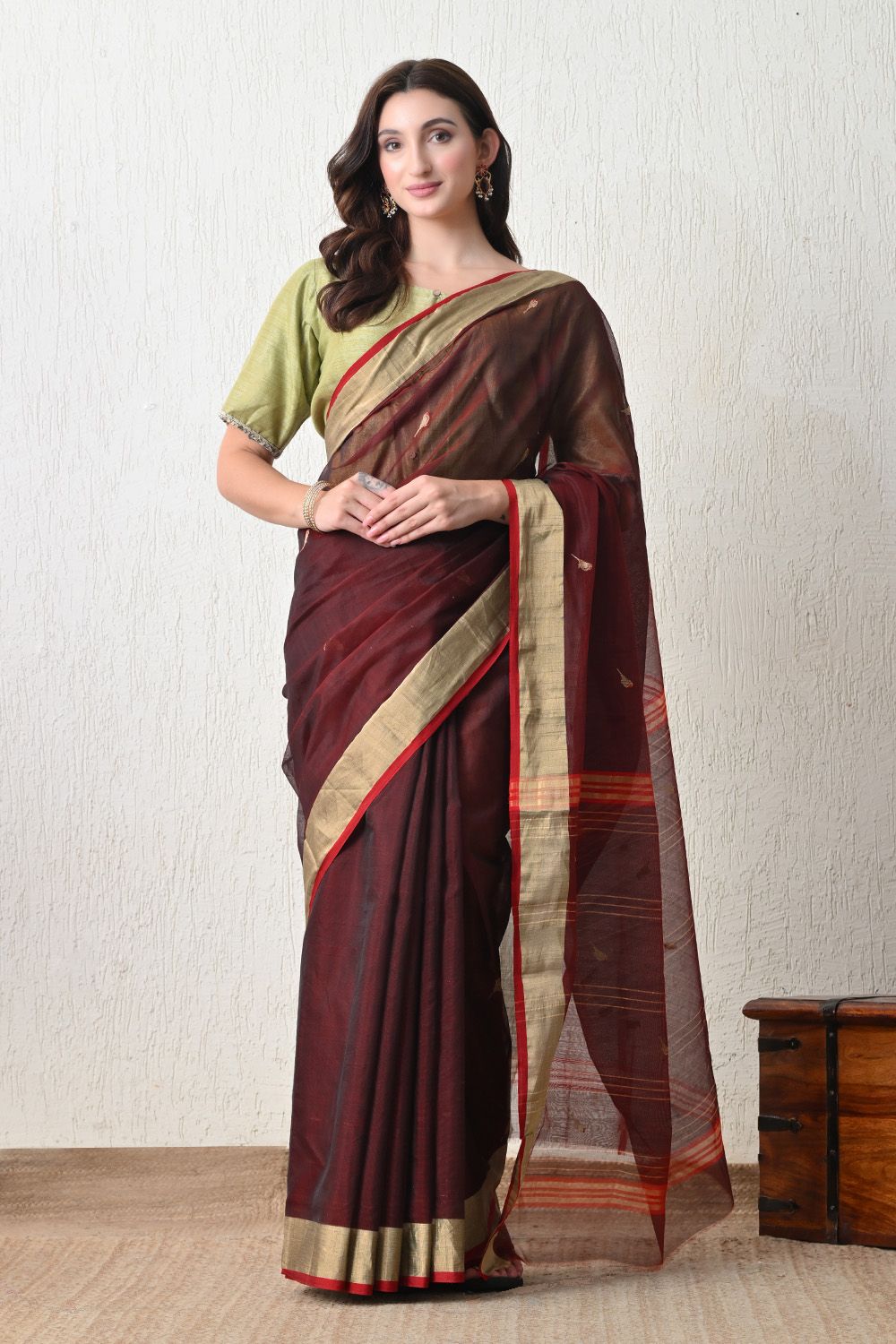 Sutrangini Saree - Parrot