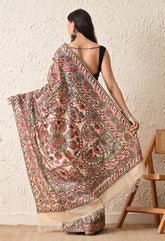 Pure Tussar Silk Madhubani Hand-Painted Saree – Crimson Heritage Collection