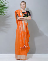 Orange Colour Linen Saree: Elegance in Blush