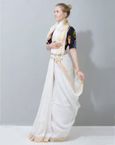 Off-White Linen Saree: Elegance in Blush