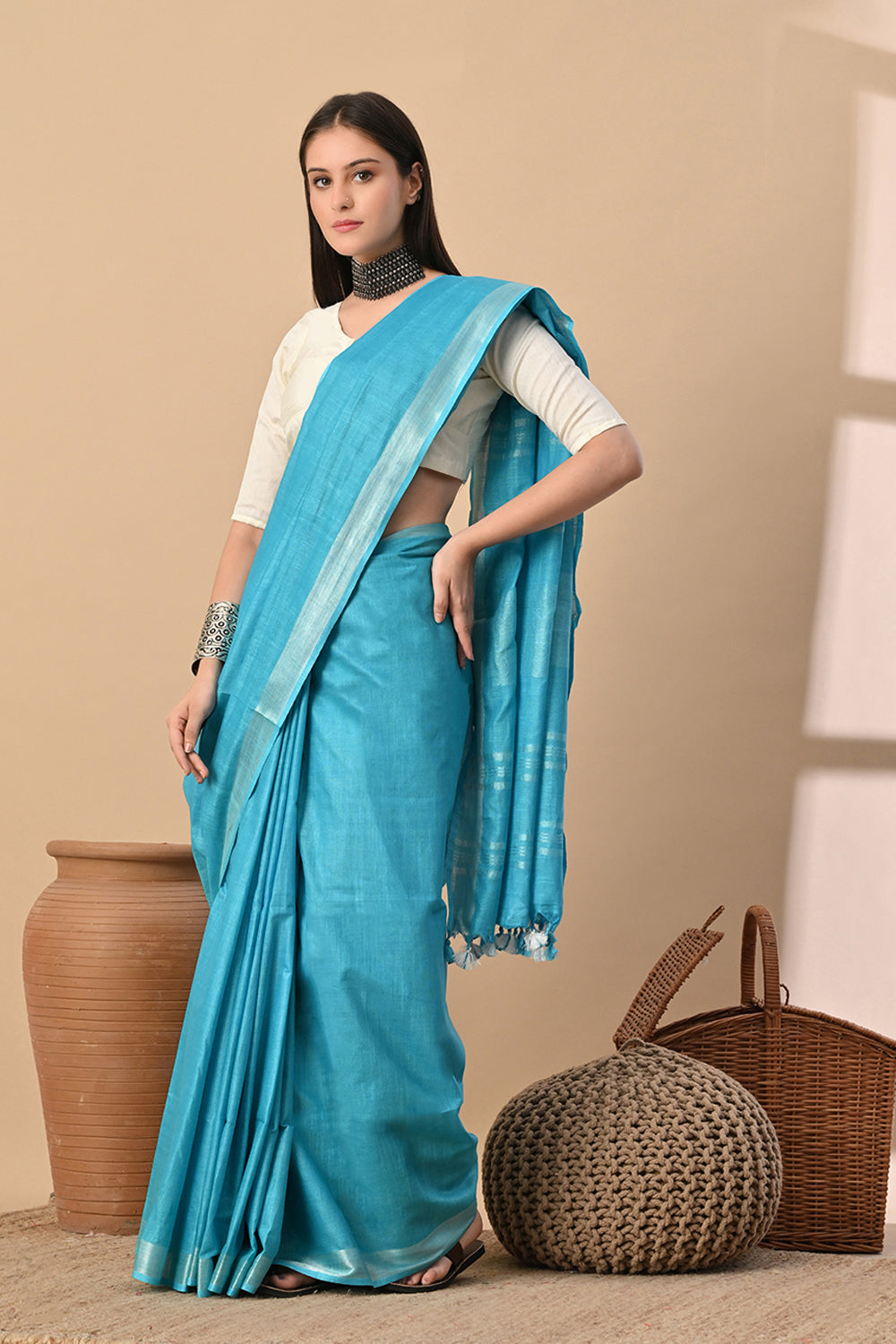 Neel Tara – Sky-Kissed Elegance in Handwoven Cotton