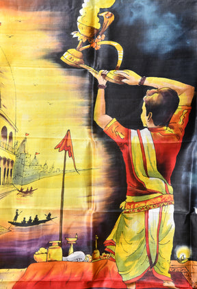 Handcrafted Hand-Painted Tussar Silk Saree – Bhasha Bharat
