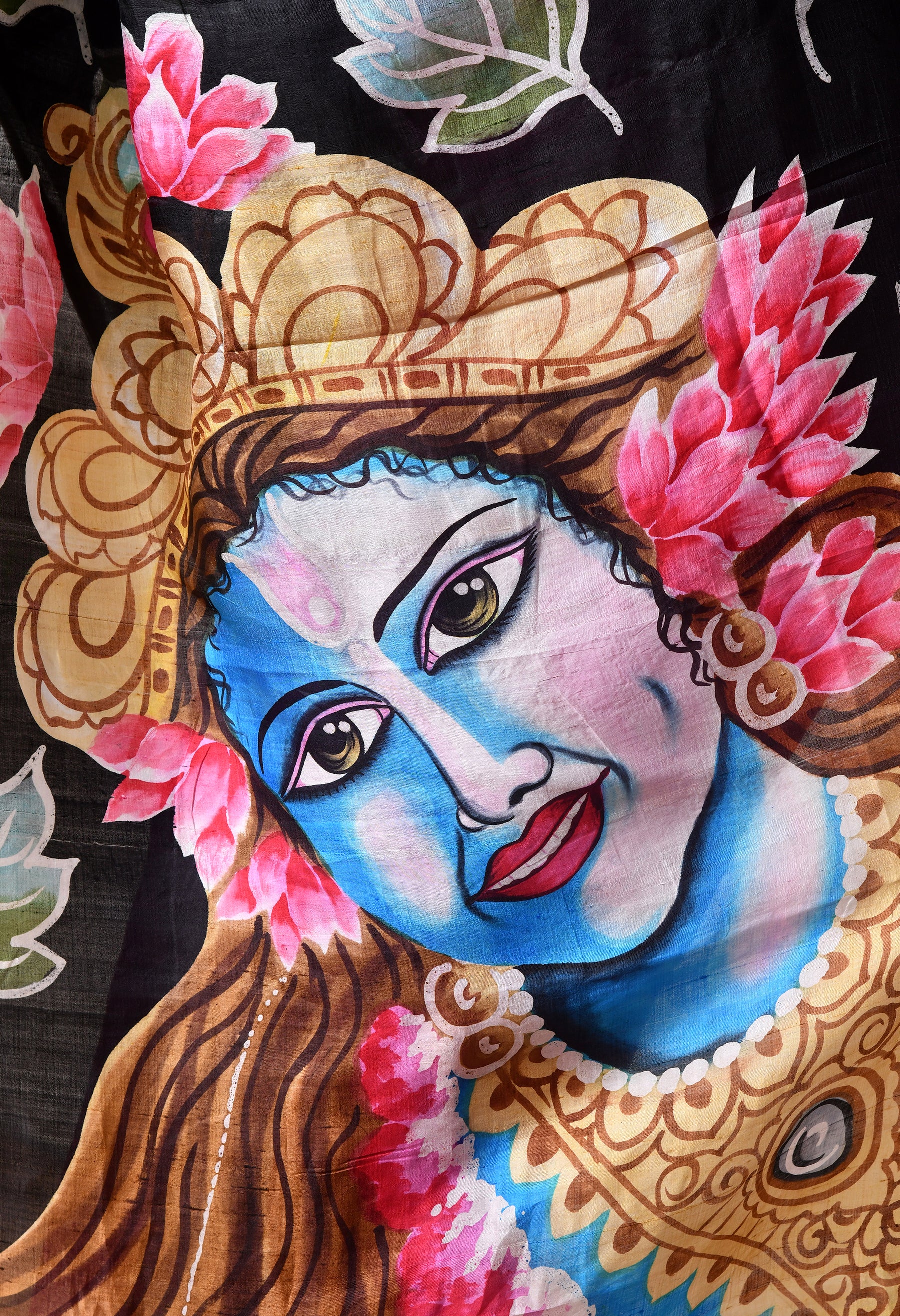 Handcrafted Hand-Painted Tussar Silk Saree – Bhasha Bharat