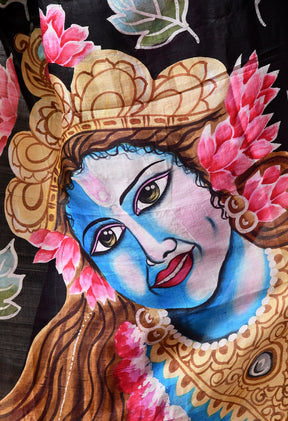 Handcrafted Hand-Painted Tussar Silk Saree – Bhasha Bharat
