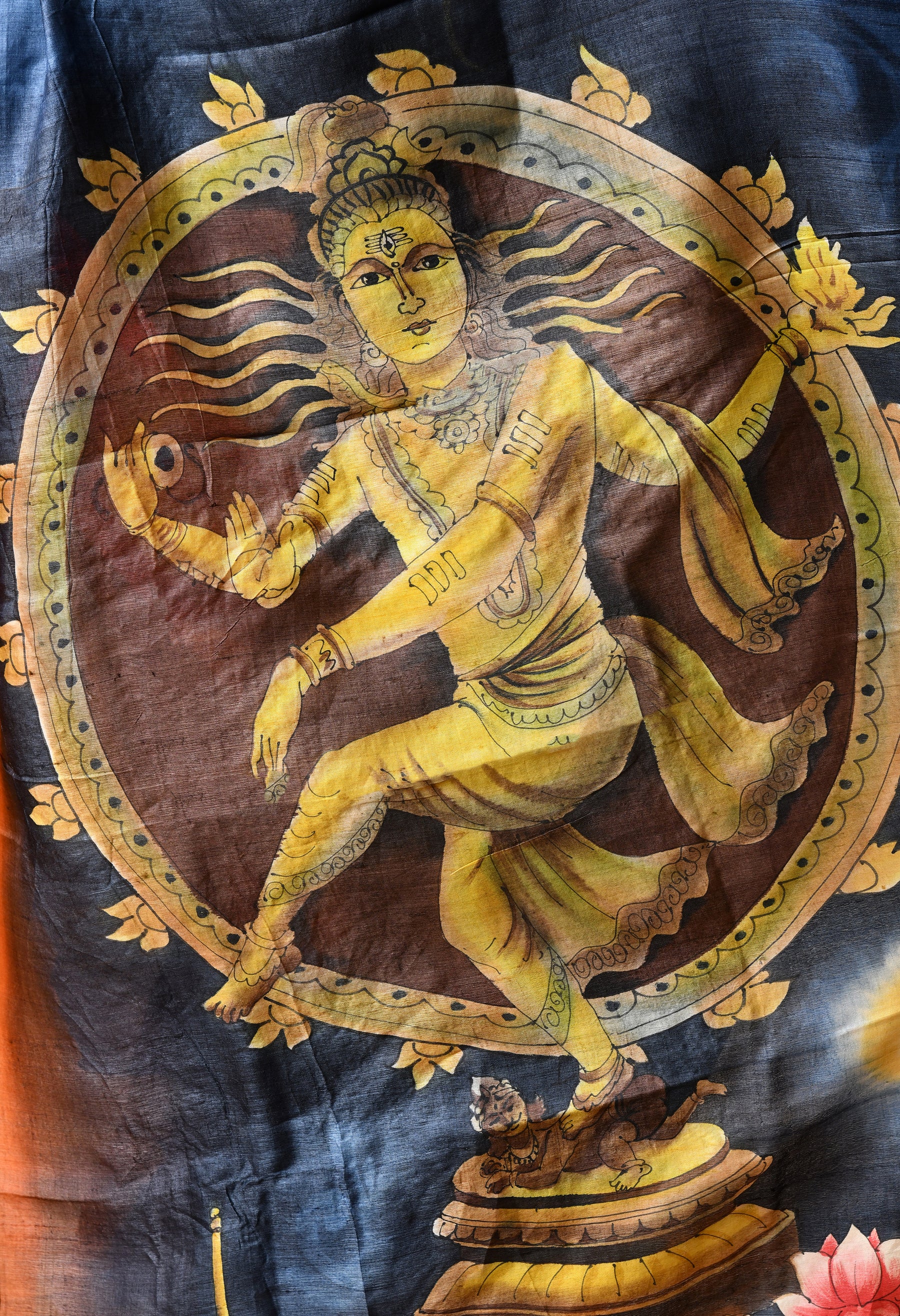 Handcrafted Hand-Painted Tussar Silk Saree – Bhasha Bharat