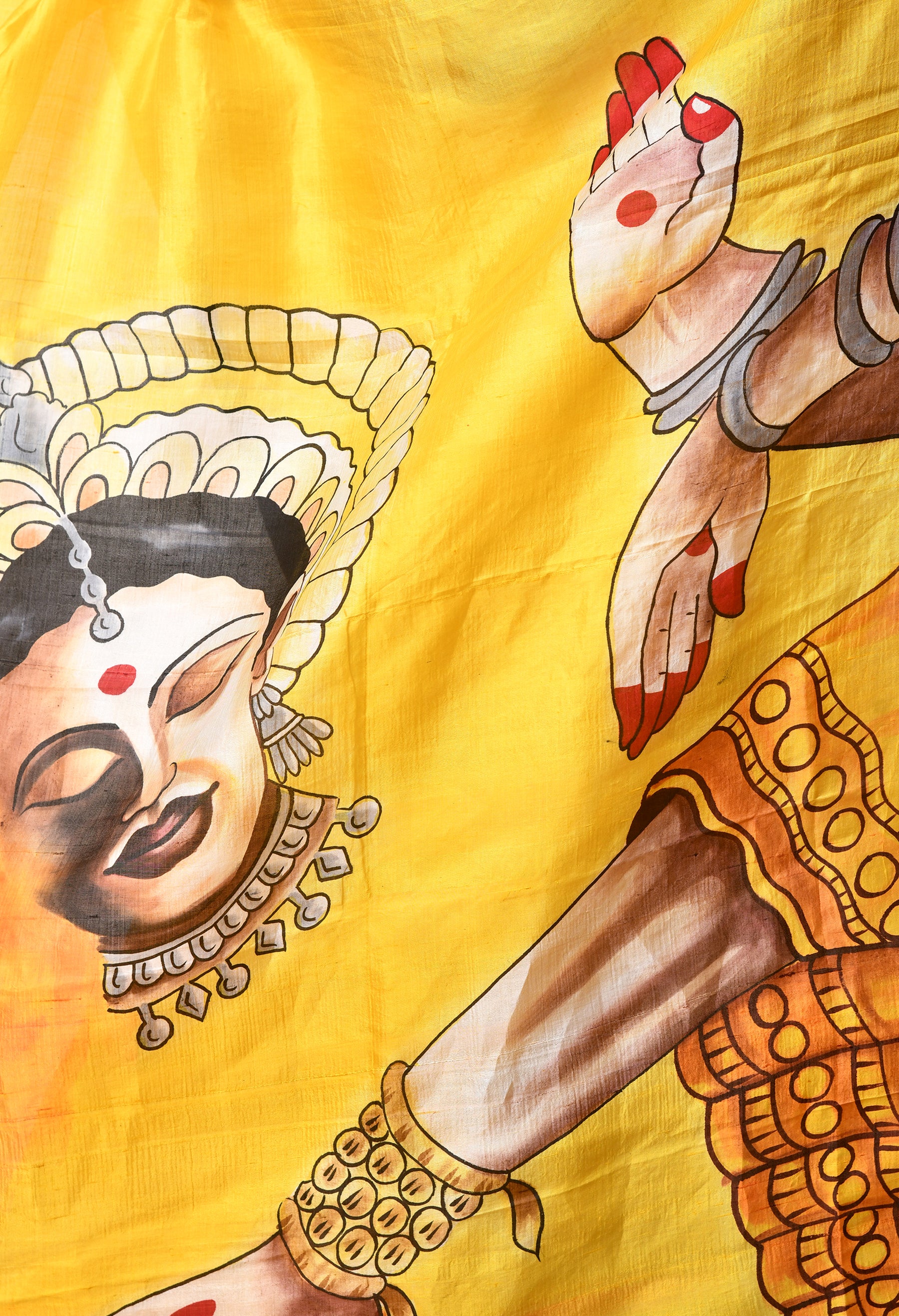 Handcrafted Hand-Painted Tussar Silk Saree – Bhasha Bharat