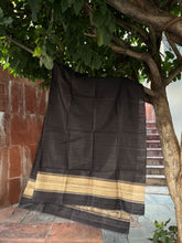 Handwoven Tussar Silk Dupatta Black Colour