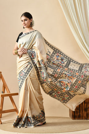 Elegant handwoven pure tussar silk saree, 6.5 mtr in length, ideal for dry cleaning. Buy eco-friendly tussar saree online