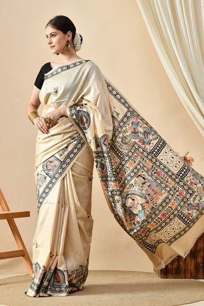Elegant handwoven pure tussar silk saree, 6.5 mtr in length, ideal for dry cleaning. Buy eco-friendly tussar saree online