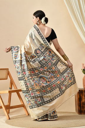 Elegant handwoven pure tussar silk saree, 6.5 mtr in length, ideal for dry cleaning. Buy eco-friendly tussar saree online
