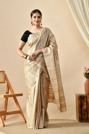 Elegant handwoven pure tussar silk saree, perfect for eco-conscious fashion, available for online purchase