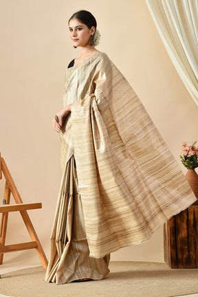Elegant handwoven pure tussar silk saree, perfect for eco-conscious fashion, available for online purchase