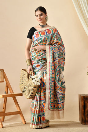 Elegant handwoven eco-friendly tussar silk saree of 6.5 meters length, ideal for dry clean. Buy this pure tussar silk saree online.