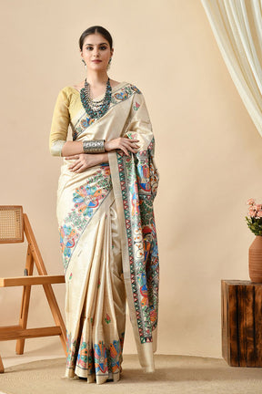 Handwoven pure tussar silk saree, eco-friendly, dry clean recommended, 6.5 meters long, available for online purchase