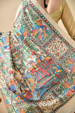Handwoven pure tussar silk saree, eco-friendly, dry clean recommended, 6.5 meters long, available for online purchase