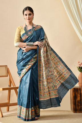 Elegant handwoven eco-friendly Tussar Silk saree of 6.5 meters, best for dry clean.