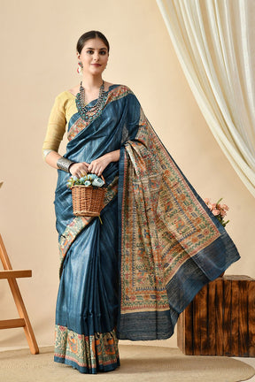 Elegant handwoven eco-friendly Tussar Silk saree of 6.5 meters, best for dry clean.