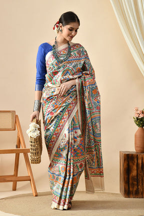 Elegant handwoven eco-friendly pure tussar silk saree of length 6.5 meters, best maintained with dry cleaning, available for online shopping.