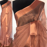 Copper Colour Tissue Tussar Silk Saree