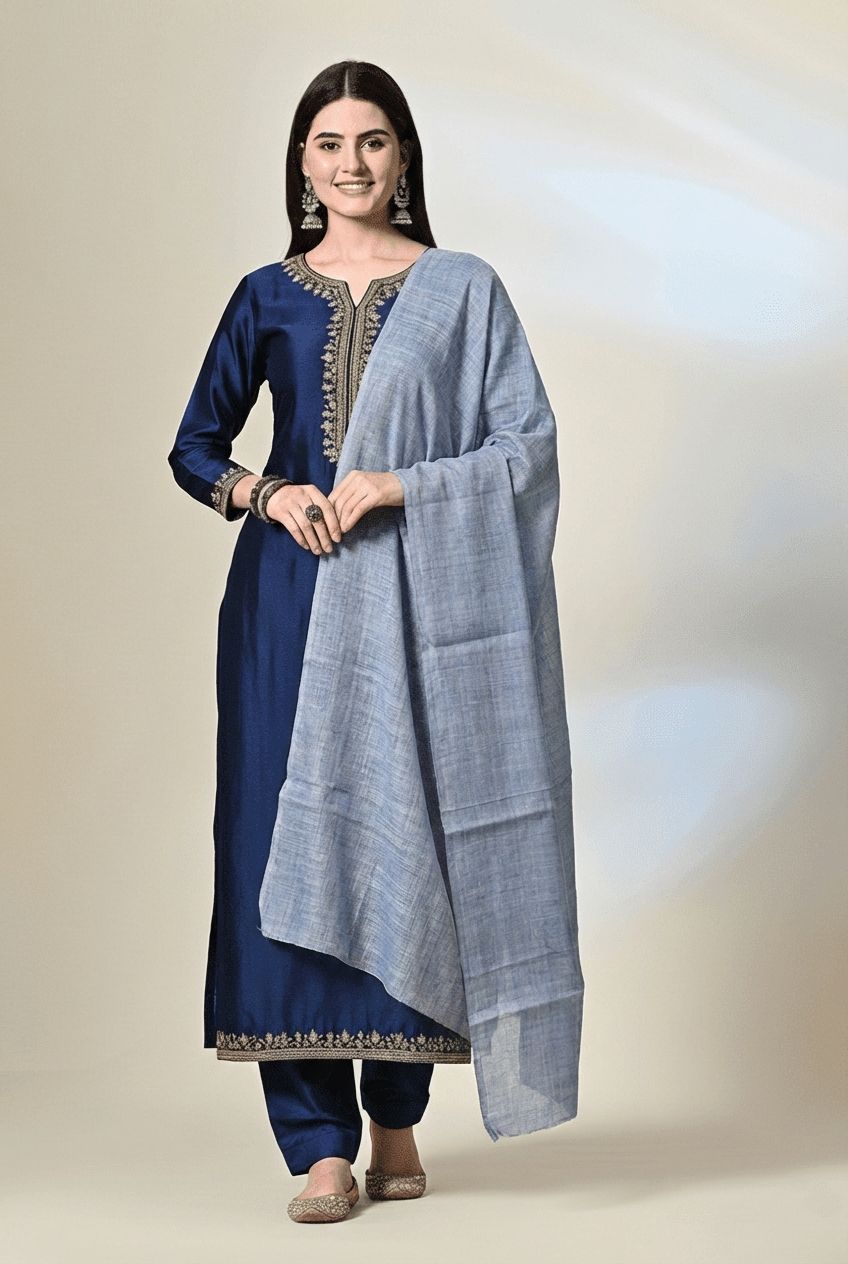 Handloom tussar silk stole