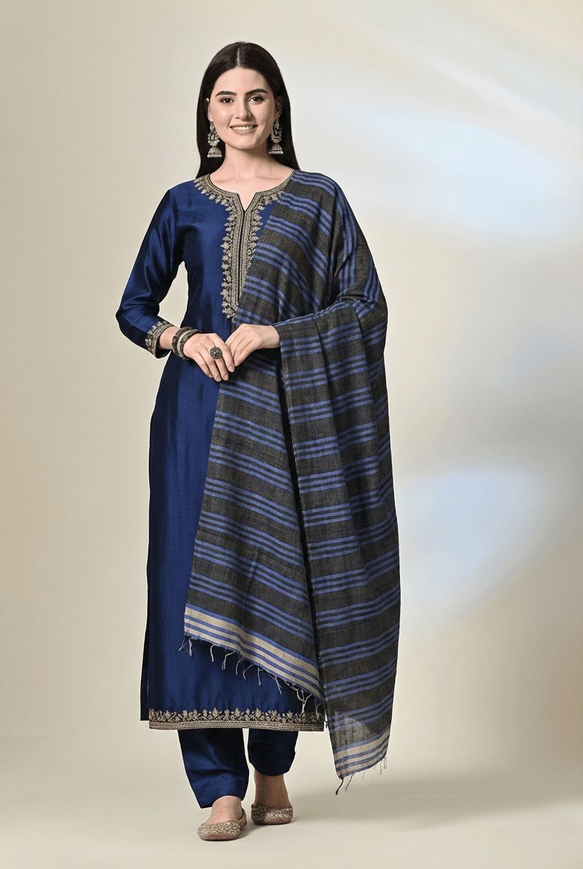 Handloom tussar silk stole