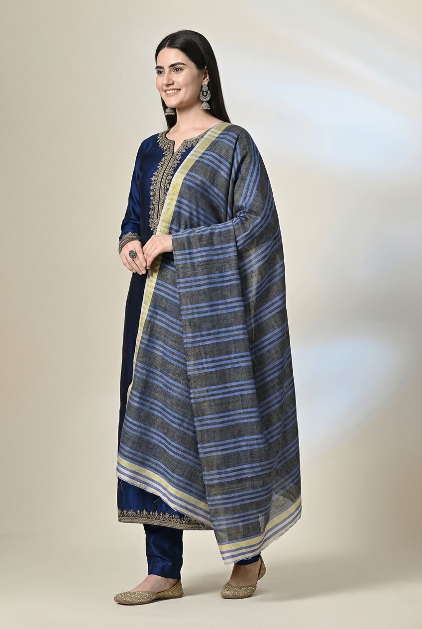 Handloom tussar silk stole