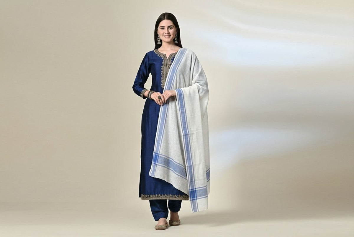 Handloom tussar silk stole