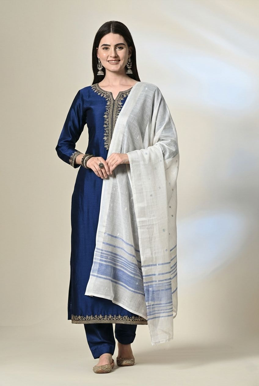 Handloom tussar silk stole