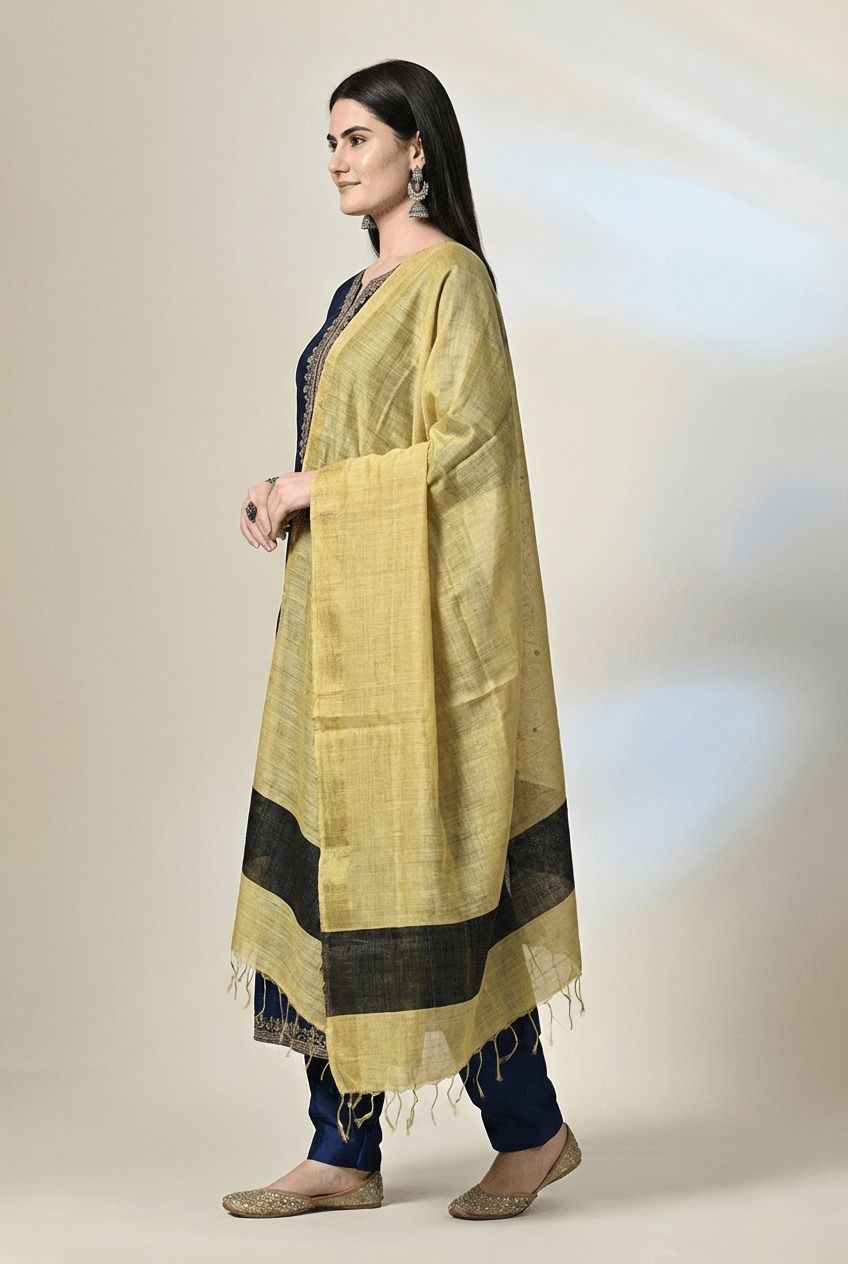 Handloom tussar silk stole