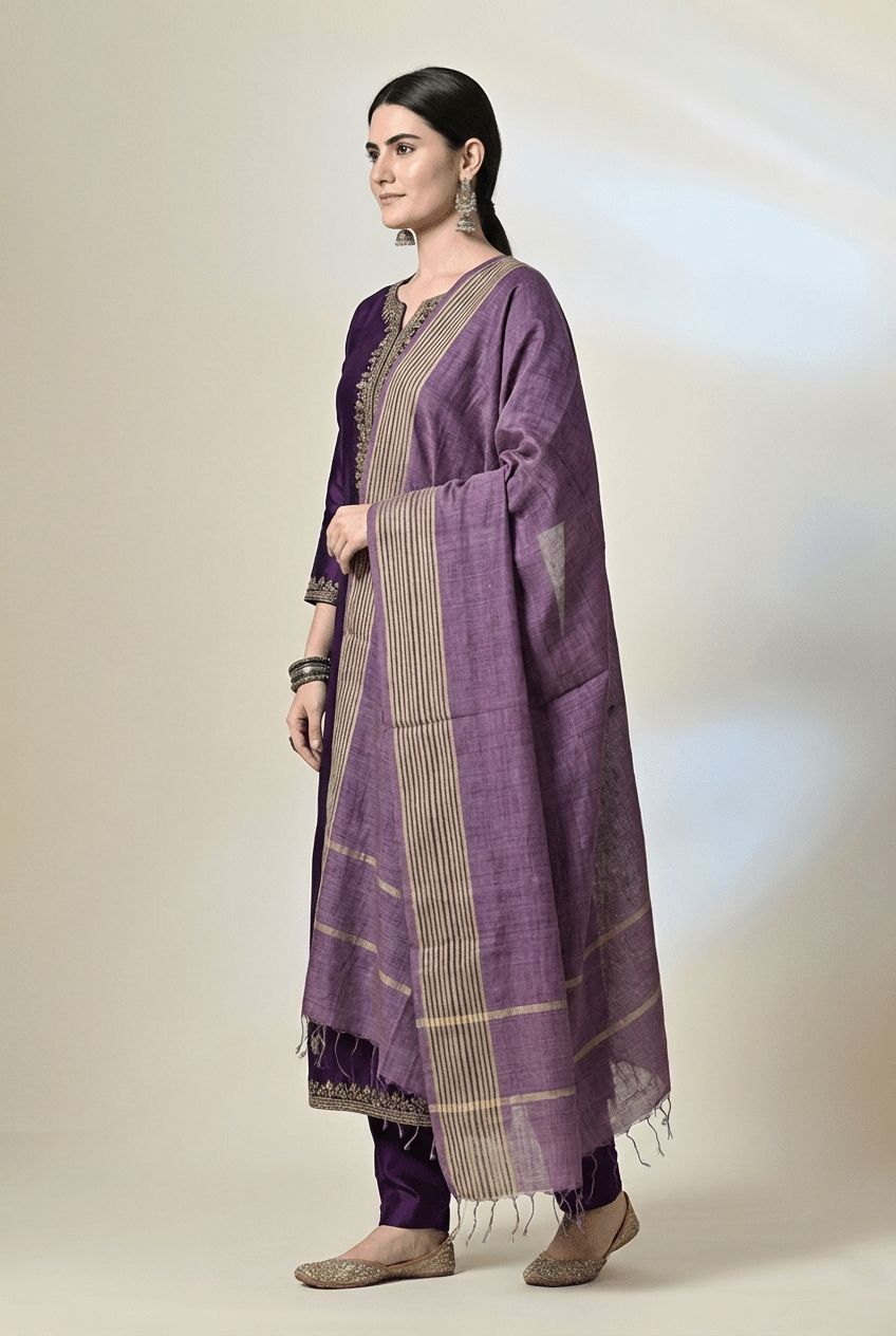 Handloom tussar silk stole