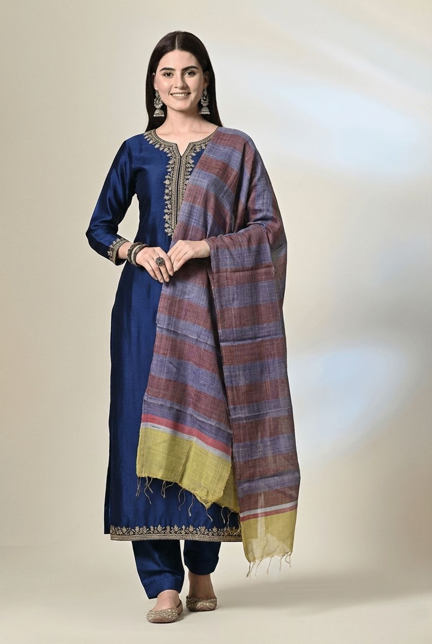 Handloom tussar silk stole