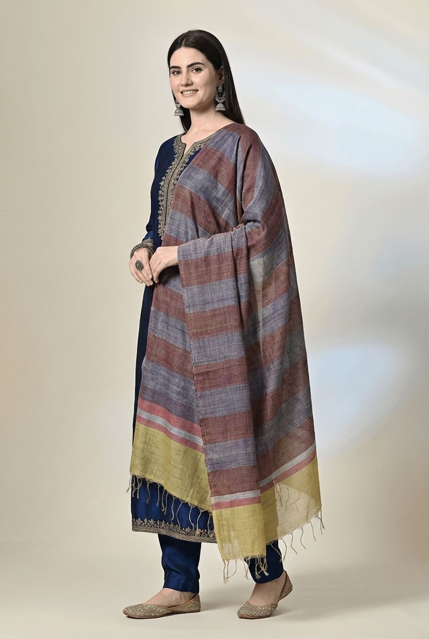 Handloom tussar silk stole