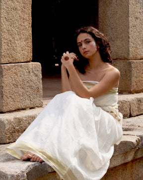 White Linen Saree: Elegance in Blush
