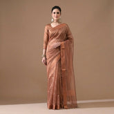 Copper Colour Tissue Tussar Silk Saree
