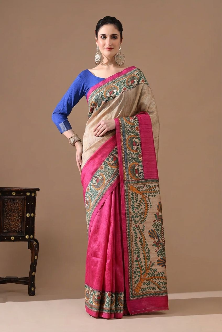 Madhubani Hand Painted Sarees