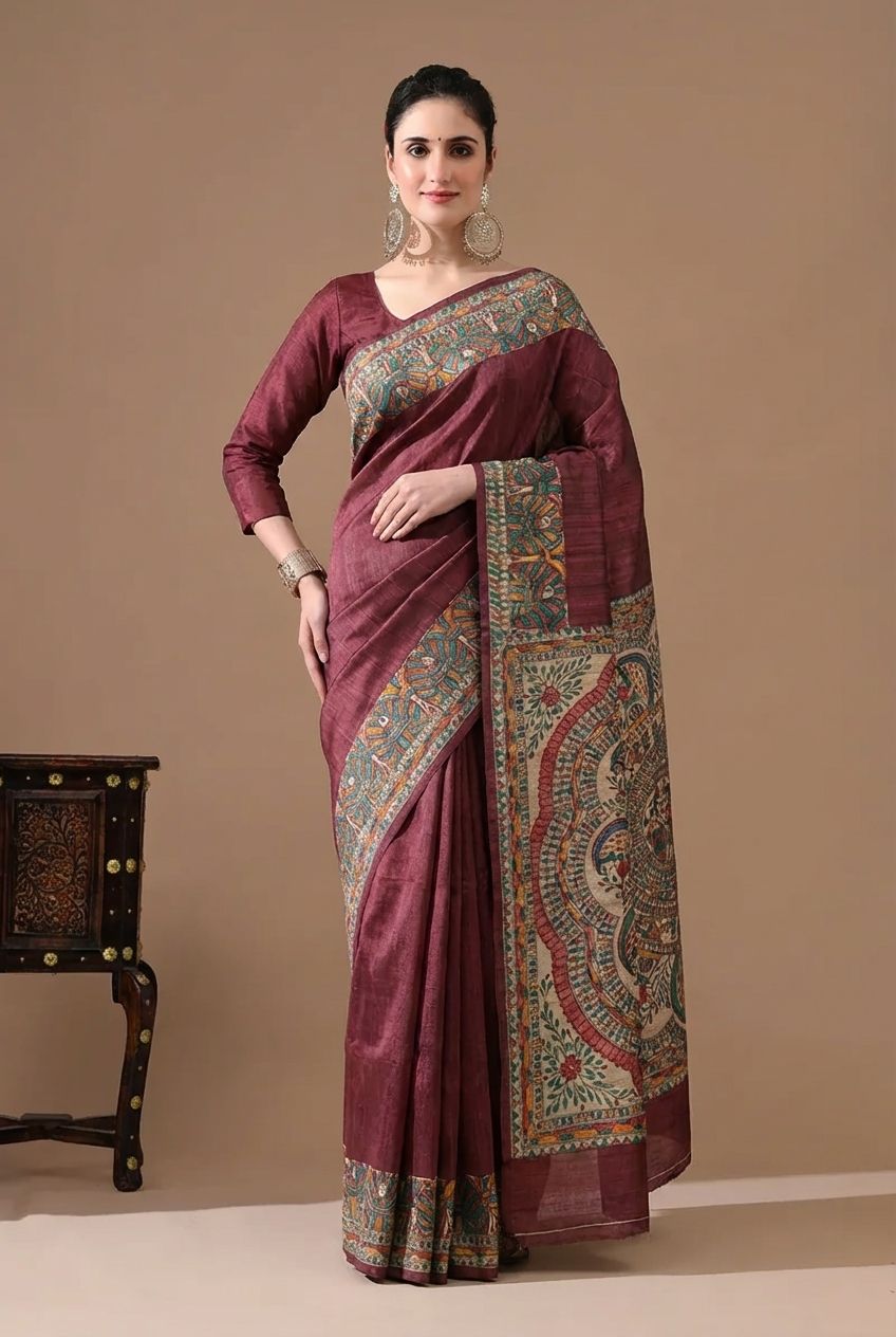 Madhubani Hand Painted Sarees