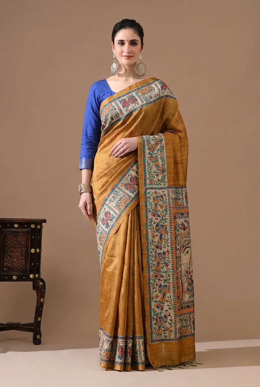 Madhubani Hand Painted Sarees