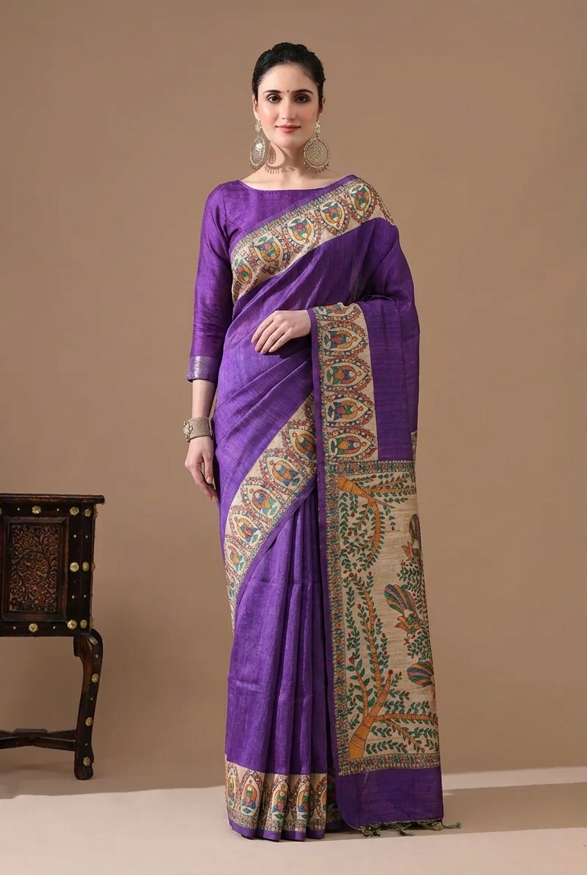 Madhubani Hand Painted Sarees