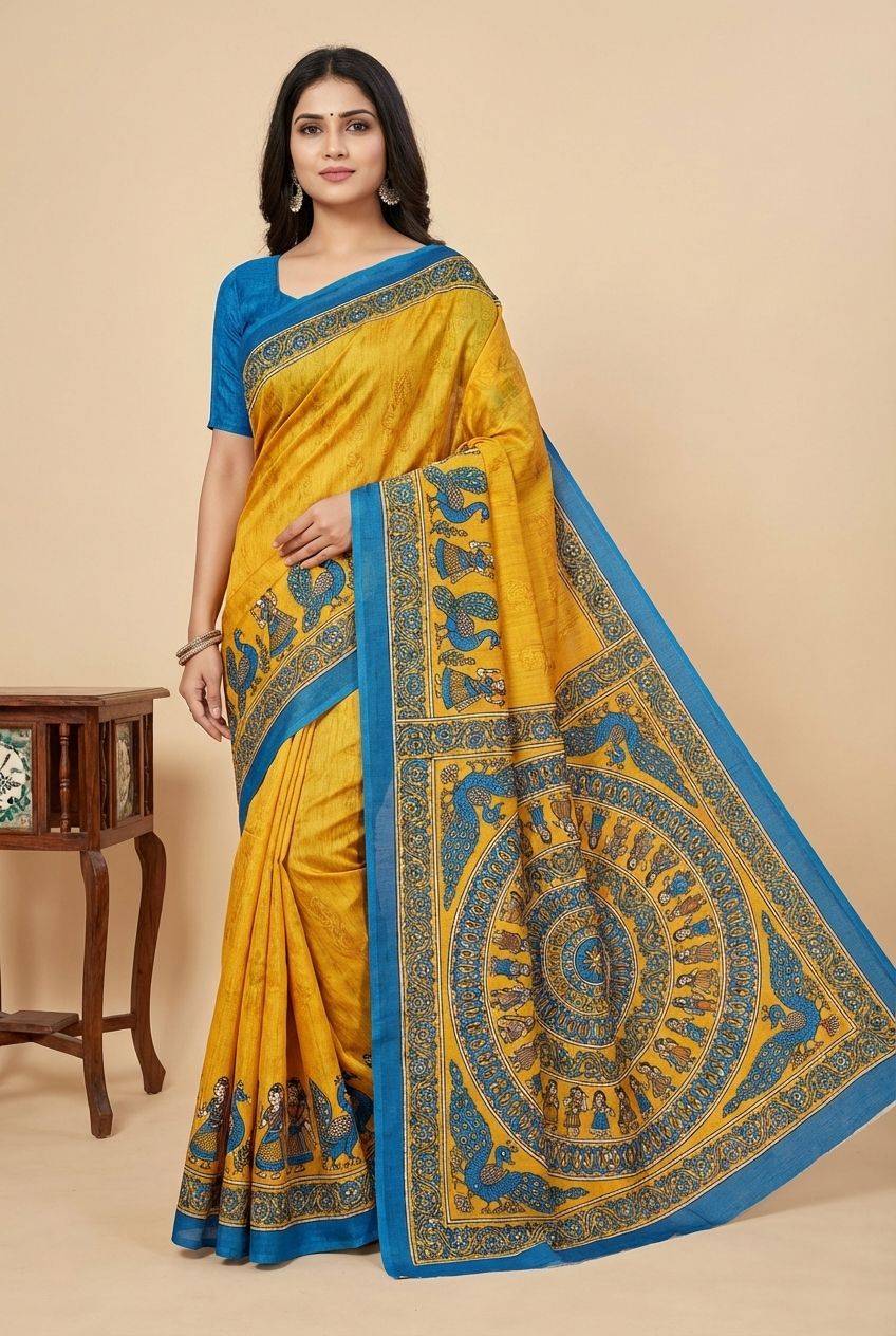 Madhubani Hand Painted Sarees