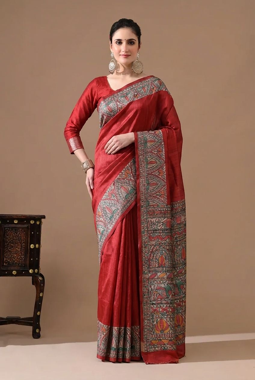 Madhubani Hand Painted Sarees