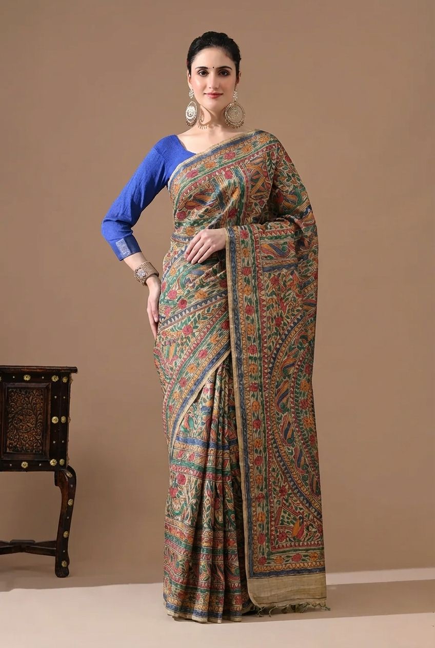 Madhubani Hand Painted Sarees